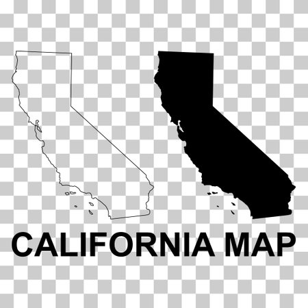 Set of California maps, united states of america. Flat concept icon vector illustration.のイラスト素材