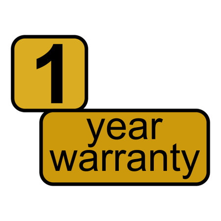 One year warranty icon, badge seal guarantee certificate customer sign, stamp vector illustration.のイラスト素材