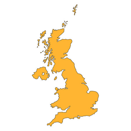The United Kingdom of Great Britain and Northern Ireland map, detailed web vector illustration.のイラスト素材