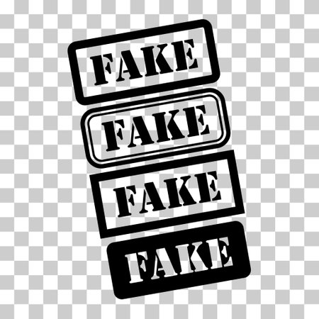 Set of Fake stamp symbol, label sticker sign button, text banner vector illustration.のイラスト素材