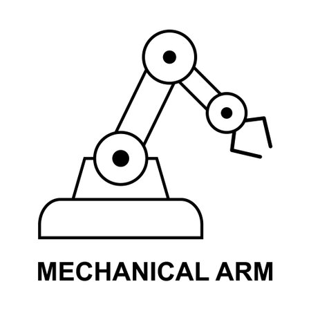 Mechanical robot arm machine icon, technology hydraulic robotic hand, vector illustration.のイラスト素材