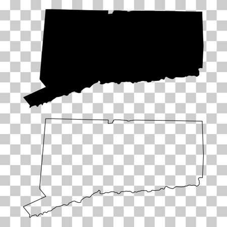 Set of Connecticut maps, united states of america. Flat concept icon vector illustration.のイラスト素材