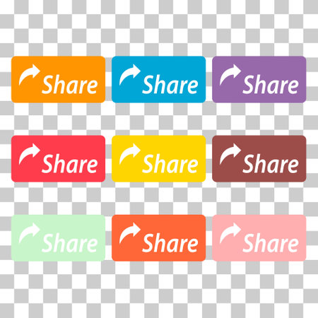 Set of Share click button icon, modern web sign, internet vector illustration.のイラスト素材