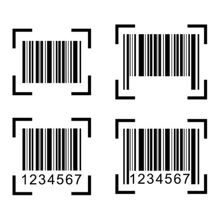 Barcode vector icon set. Bar code for web flat design. scanner illustration.のイラスト素材