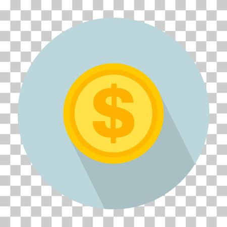 Dollar paper money icon, symbol on color background. Vector isolated design.のイラスト素材