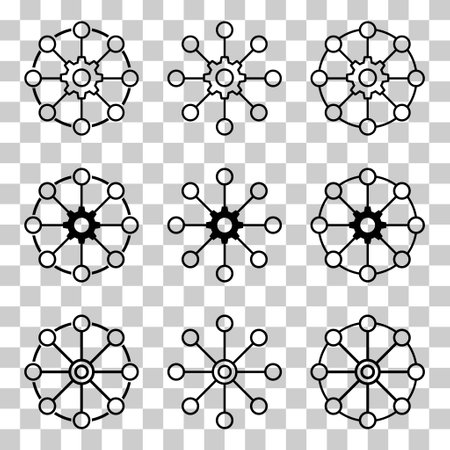 Set of Multichannel digital design icon, omnichannel flat web symbol, internet vector illustration.のイラスト素材
