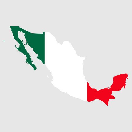 Mexico map symbol shape, travel web flat concept icon vector illustration.のイラスト素材