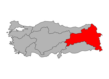 Eastern Anatolia Region of Turkey map symbol shape, travel web concept icon vector illustration.のイラスト素材