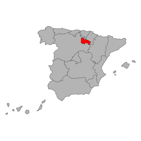 La Rioja of Spain map symbol shape, travel web flat vector illustration.のイラスト素材