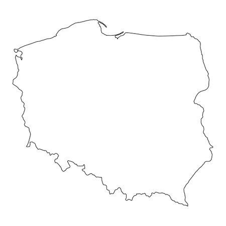 Poland map symbol shape, travel web flat concept icon vector illustration.のイラスト素材