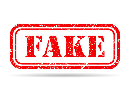 Fake stamp shadow symbol, label sticker sign button, text banner vector illustration.のイラスト素材