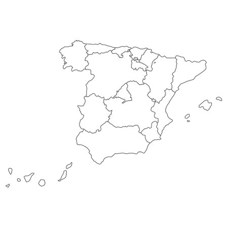 Spain map symbol shape, travel web flat concept icon vector illustration.のイラスト素材