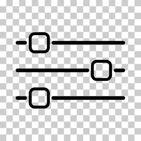 Volume mixer control icon, filter sound symbol button, switch sign vector illustration.のイラスト素材