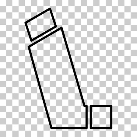 Asthma inhaler design icon, medicine health care sign, graphic vector illustration.のイラスト素材