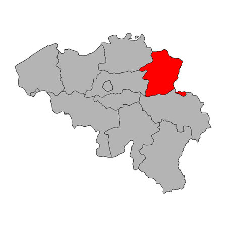 Limburg of Belgium map symbol, travel web flat concept icon vector illustration.のイラスト素材