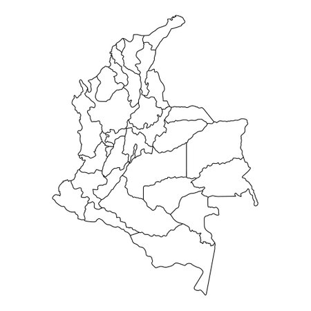 Colombia map shape, travel web flat concept icon symbol vector illustration.のイラスト素材