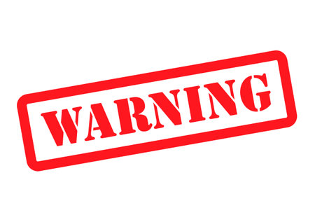 Warning stamp symbol, label sticker sign button, text banner vector illustration.のイラスト素材