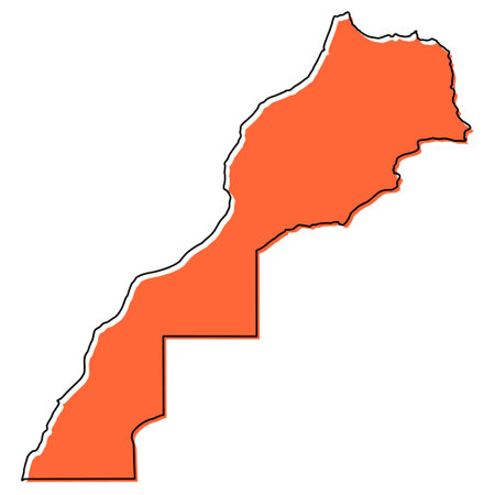Morocco map symbol shape, travel web flat concept icon vector illustration.のイラスト素材