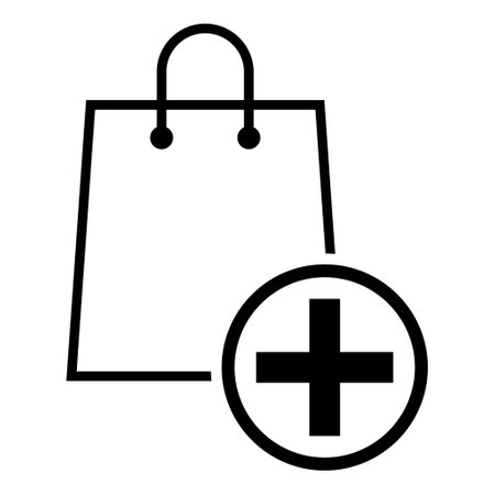 Shopping bag line icon, supermarket paper plastic package sign, eco shop vector illustration.のイラスト素材