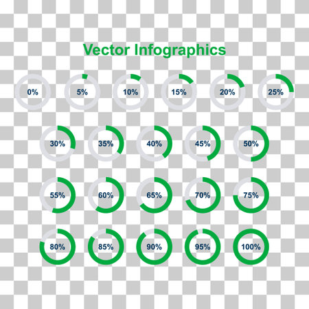 Set of Information round diagram icon, infographic pie design, marketing vector illustration.のイラスト素材