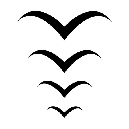 Set of flying bird design, nature freedom flock sign, vector illustration.のイラスト素材