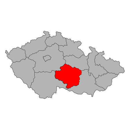 Vysocina Region of Czech republic map, travel web flat concept icon vector illustration.のイラスト素材