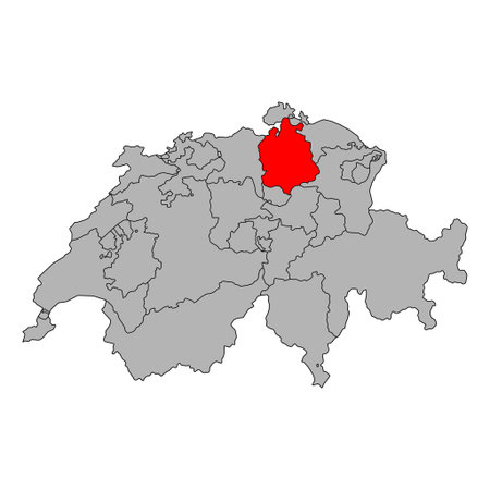 Canton of Zurich Switzerland map shape, travel web flat concept icon vector illustration.のイラスト素材