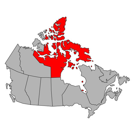 Nunavut of Canada map shape, travel web flat concept icon vector illustration.のイラスト素材