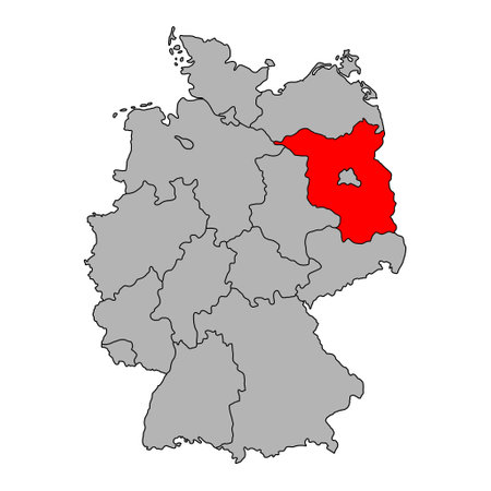 Germany map icon of Brandenburg, geography blank concept, isolated graphic background vector illustration.のイラスト素材
