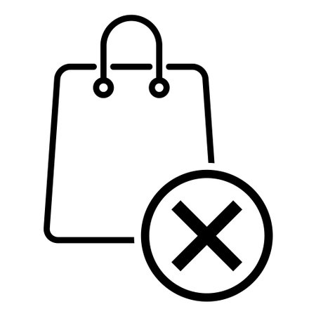 Shopping bag line icon, supermarket paper plastic package sign, eco shop vector illustration.のイラスト素材