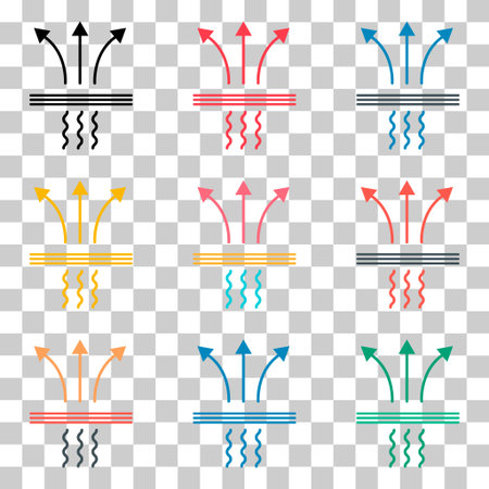 Set of Breathable resistant icon, waterproof material protection sign, web vector illustration.のイラスト素材