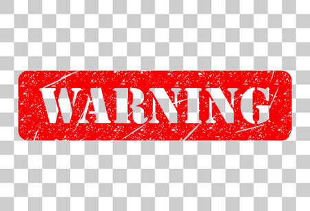 Warning stamp symbol, label sticker sign button, text banner vector illustration.のイラスト素材
