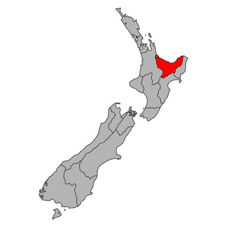 Bay of Plenty of New Zealand map shape, travel web flat concept icon vector illustration.のイラスト素材