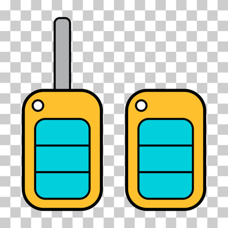 Set of Car key icon, door system safety automobile web design, unlock button vector illustration.のイラスト素材