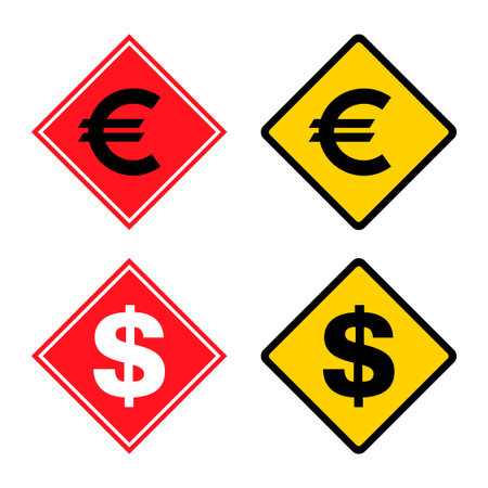 Set of dollar euro money symbol, business cash icon, save bank sign, vector illustration.のイラスト素材