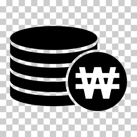 Won stack coin, flat icon money design, cash sign vector illustration.のイラスト素材