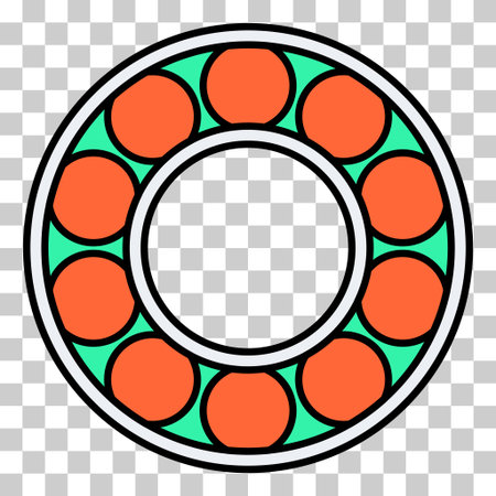 Bearing wheel icon, rolling ball sign, flat web design vector illustration.のイラスト素材