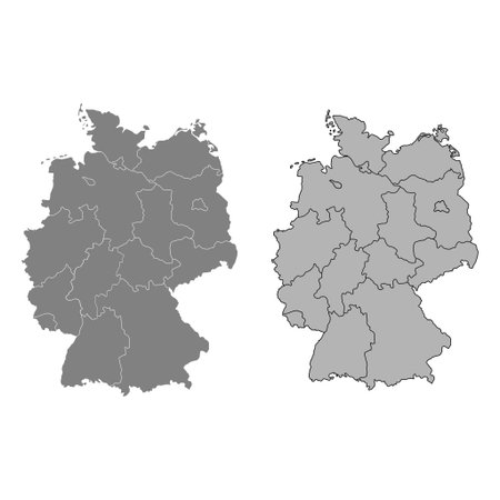 Set of Germany map icon, geography blank concept, isolated graphic background vector illustration.のイラスト素材