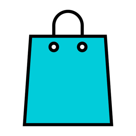 Shopping bag line icon, supermarket paper plastic package sign, eco shop vector illustration.のイラスト素材