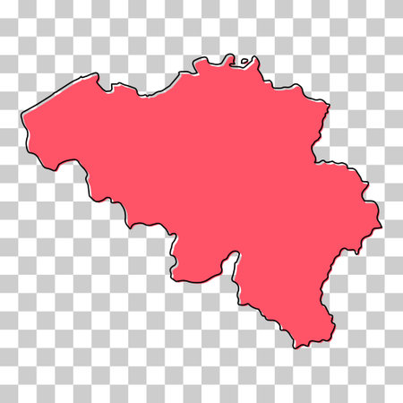 Belgium map symbol shape, travel web flat concept icon vector illustration.のイラスト素材
