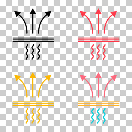 Set of Breathable resistant icon, waterproof material protection sign, web vector illustration.のイラスト素材