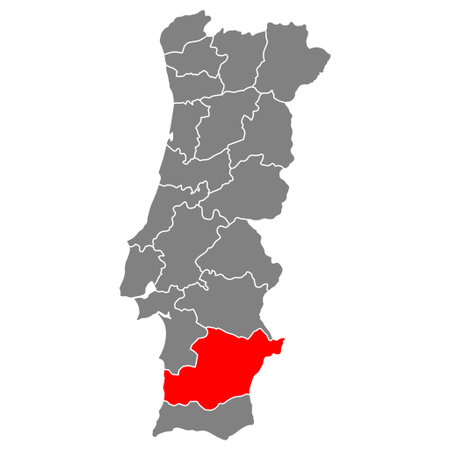 Beja of Portugal map shape, travel web flat concept icon vector illustration.のイラスト素材