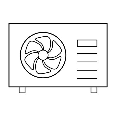 Heat pump air source icon, cooling electric system machine, cool web vector illustration.のイラスト素材