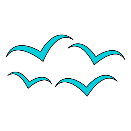 Set of flying bird design, nature freedom flock sign, vector illustration.のイラスト素材