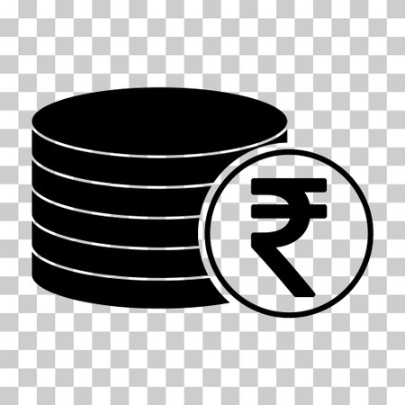 Rupee stack coin, flat icon money design, cash sign vector illustration.のイラスト素材