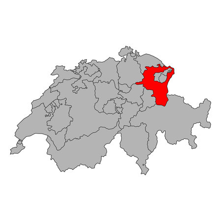 Canton of St. Gallen Switzerland map shape, travel web flat concept icon vector illustration.のイラスト素材