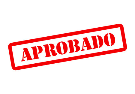 Approved stamp symbol, label sticker sign button, text banner vector illustration.のイラスト素材