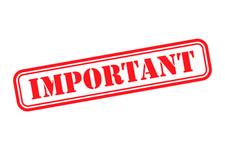 Important stamp symbol, label sticker sign button, text banner vector illustration.のイラスト素材