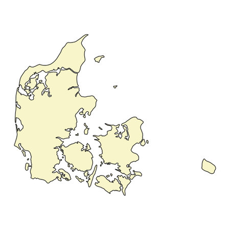 Denmark map symbol shape, travel web flat concept icon vector illustration.