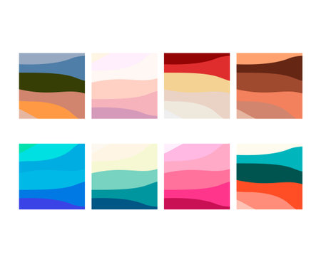 Set of Wave curve design, modern line pattern, graphic covec vector illustration.